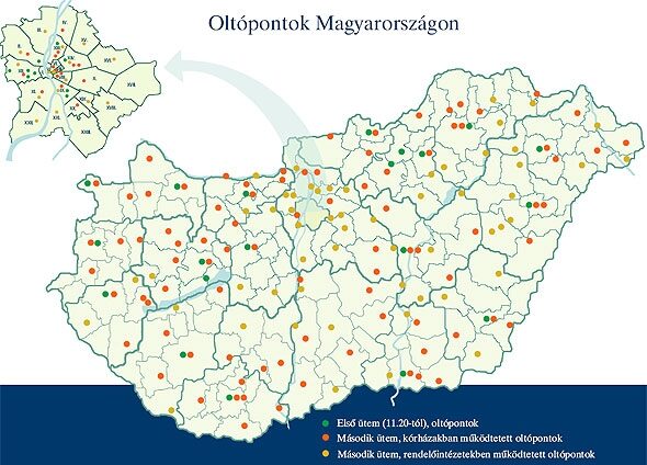 rendkívüli oltópontok - Forrás: Egészségügyi Minisztérium