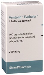 Ventolin Evohaler dobozkép