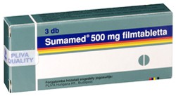 Sumamed 500 mg tabletta dobozkép