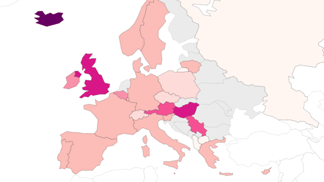 Átoltottság Európában: harmadik, ráerősítő oltás (2021. december 2)