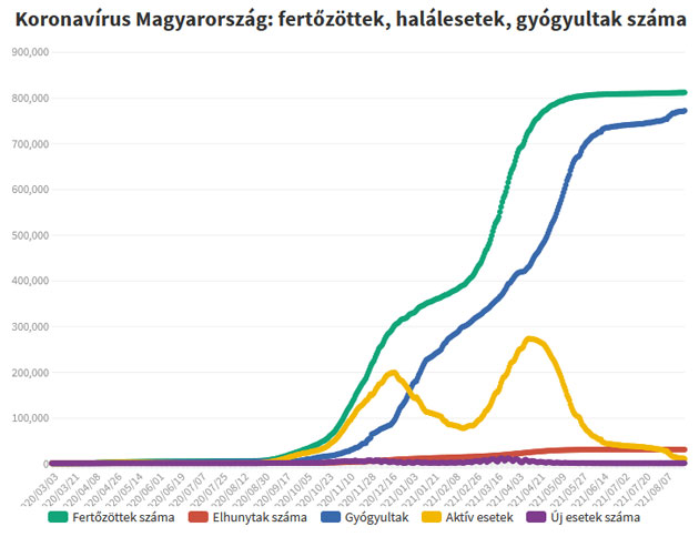 Koronavírus fertőzöttek, 2021.08.24.