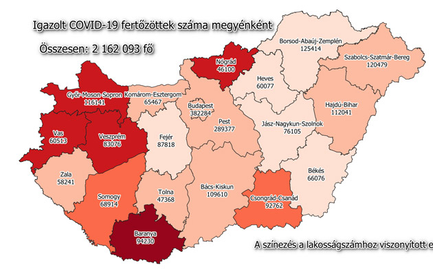 Koronavírus fertőzöttek, 2022.11.23.