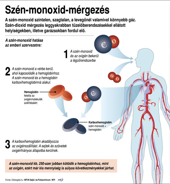 Szén-monoxid-mérgezés infografika