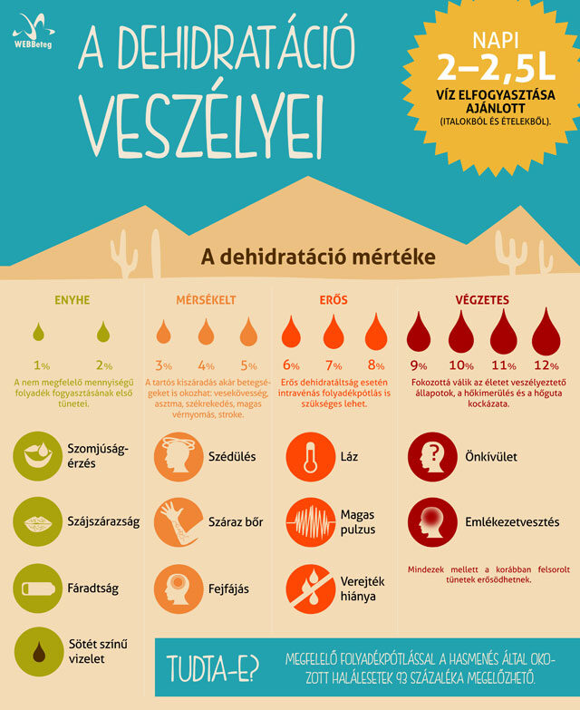 Dehidratáció infografika